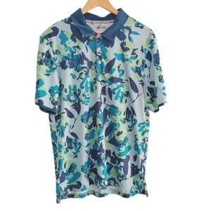 Adidas Climachill Floral Polo Shirt Mens Large Athletic Golf Resortwear Vacation